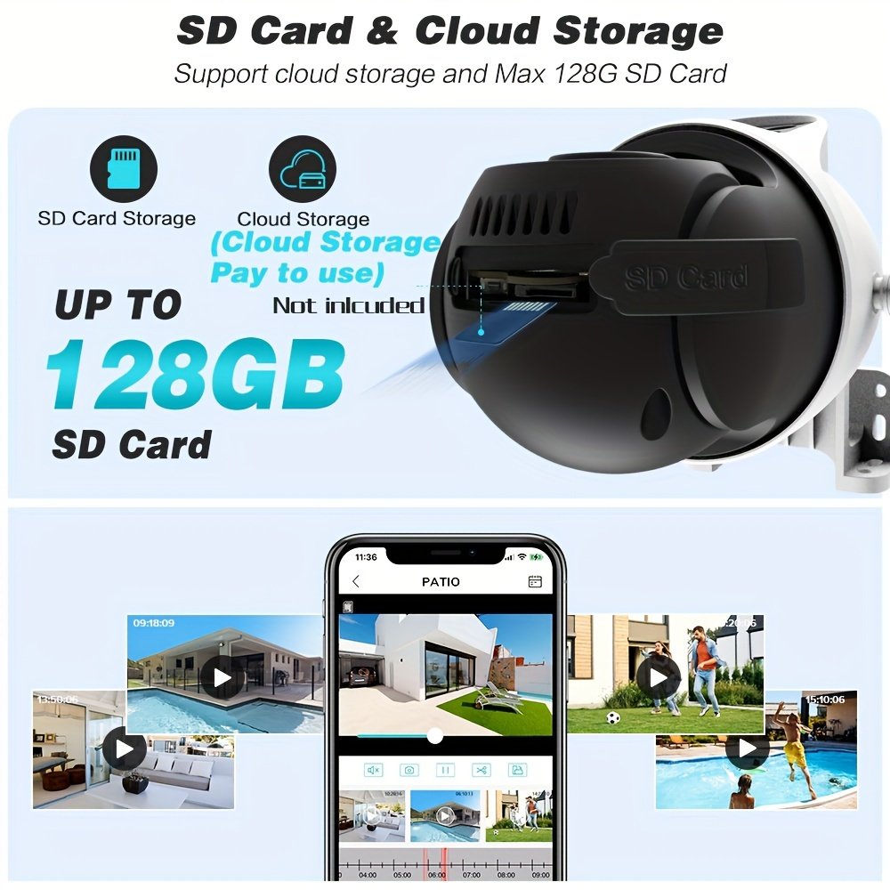 1pc 4K 8MP WiFi Security Camera, 2 Lens 4MP Total 8MP Dual Lens 2.4ghz Wireless IP Camera, Video Surveillance for Home Security CCTV Monitor, AI Human Tracking, Color Night Vision, Outdoor, Two-Way Audio, Motion Alert, Pan Tilt Rotation Icsee - Image 24