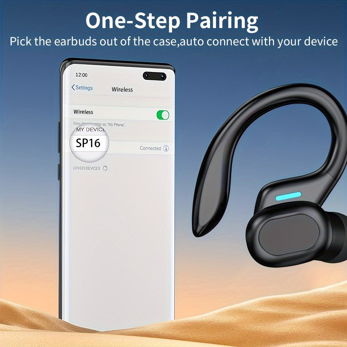 Sleek Red Wireless Earbuds with Noise Cancellation, LED Power Display, Crystal-Clear Bass - USB Rechargeable In-Ear Headphones for Fitness & Home Use, Earbuds Wireless - Image 7