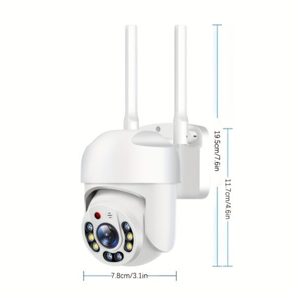 QKH 1080P Outdoor WiFi Security Camera - IP66 Waterproof, PTZ Auto-Tracking with AI Human Detection, Full Color Night Vision, Two-Way Audio, 360° Panoramic View, USB Powered, Christmas Decor - Image 4