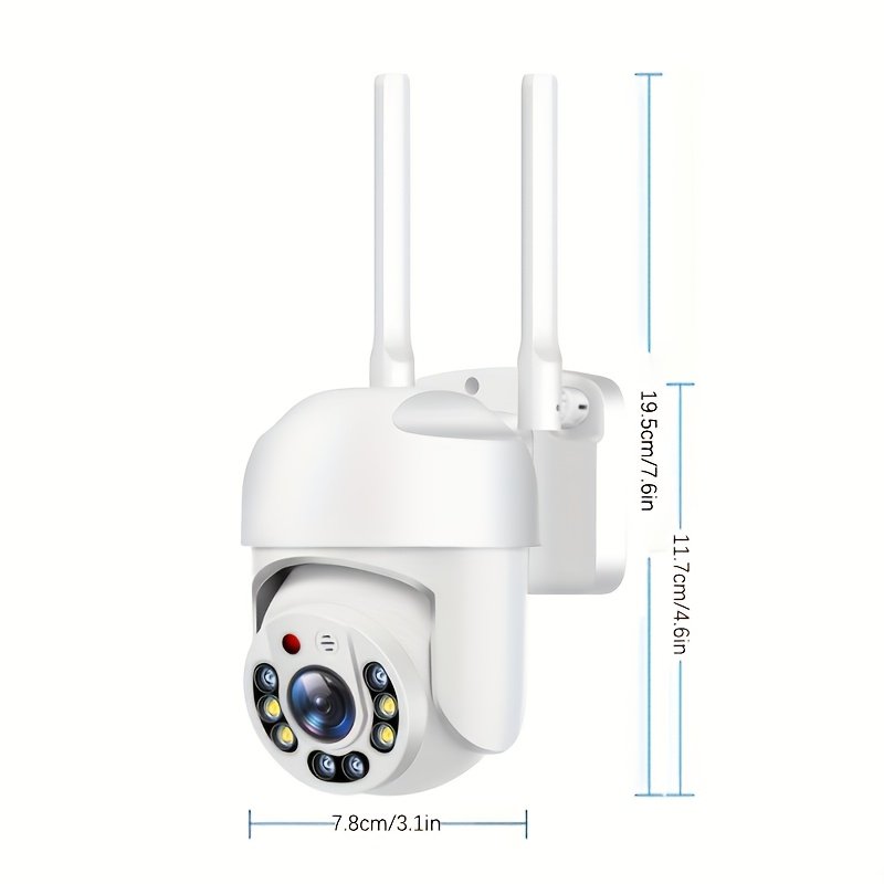 QKH 1080P Outdoor WiFi Security Camera - IP66 Waterproof, PTZ Auto-Tracking with AI Human Detection, Full Color Night Vision, Two-Way Audio, 360° Panoramic View, USB Powered, Christmas Decor - Image 4