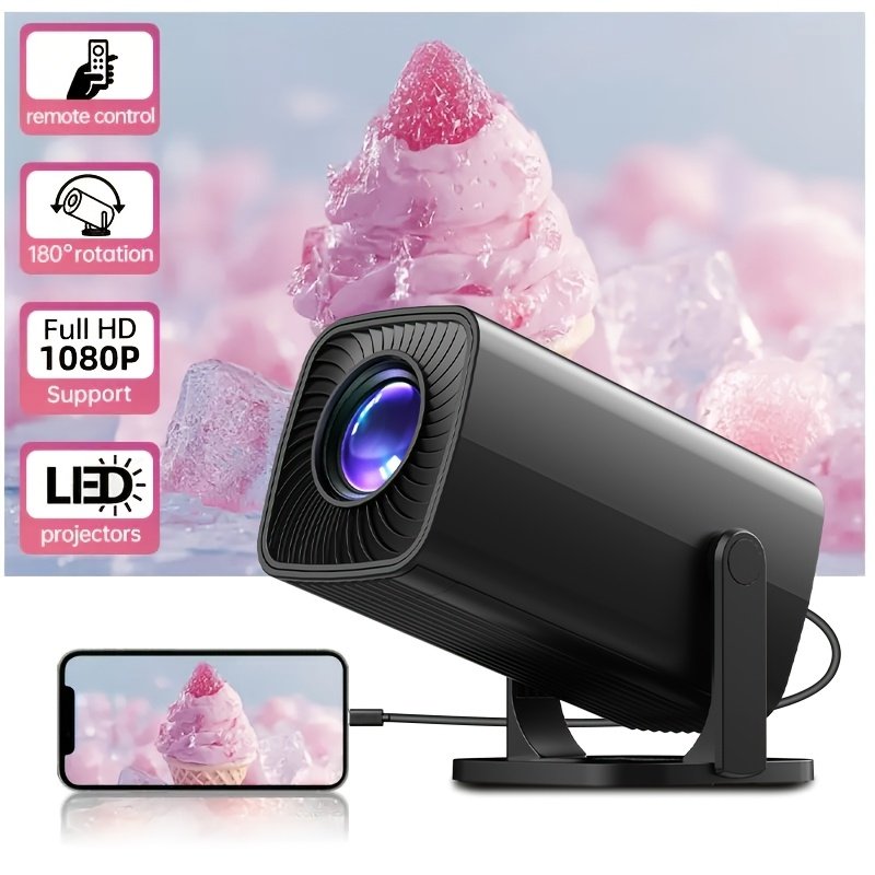 Smart Portable Home Theater Movie Projector - EU Plug, Easy to Carry, Enjoy Anytime, Anywhere, Upgrade Your Viewing Experience HD Mini Projector - Vivid 3D Vision, Small And Portable, Compatible with a Variety of Devices, Suitable for Home Theater/Office - Image 2