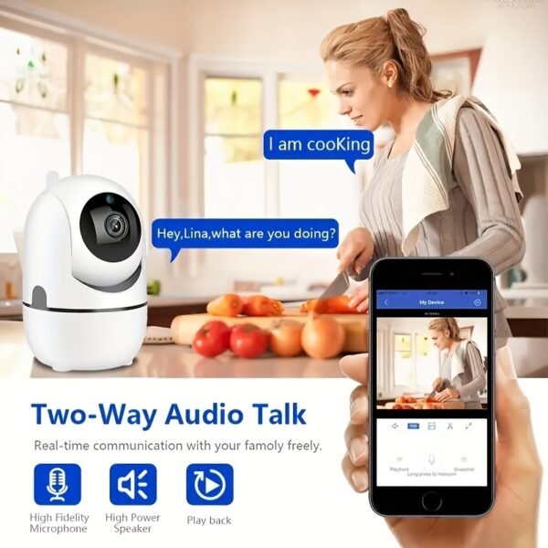 1pc 1080p WiFi Security Camera, 2MP 1920x1080 High Definition, Indoor/Outdoor with Color Night Vision, 2-Way Audio, Motion Tracking, USB Powered, Compatible with Tablet, No Battery, ABS Material - Image 8