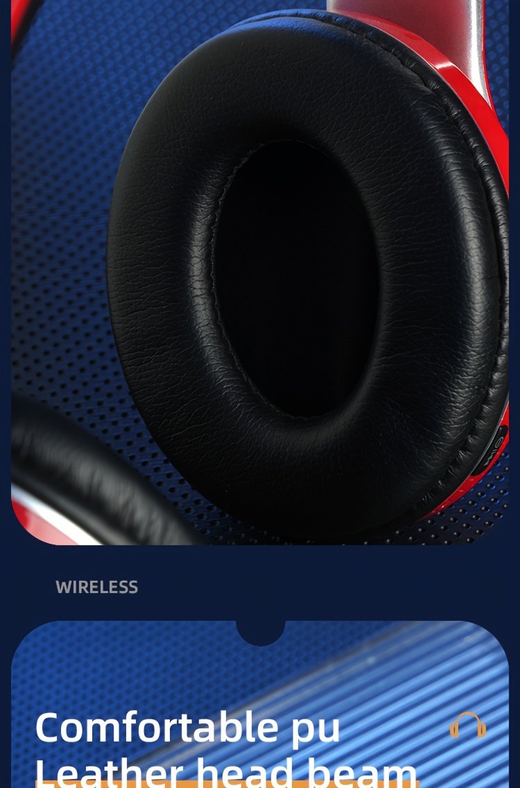 Wireless earphones, multi-color LED lights, comfortable foldable earphones, for tablet/PC/phone/birthday/Christmas/travel gifts. Popular wireless earphones, head mounted wireless earphones, and foldable earbuds. - Image 26