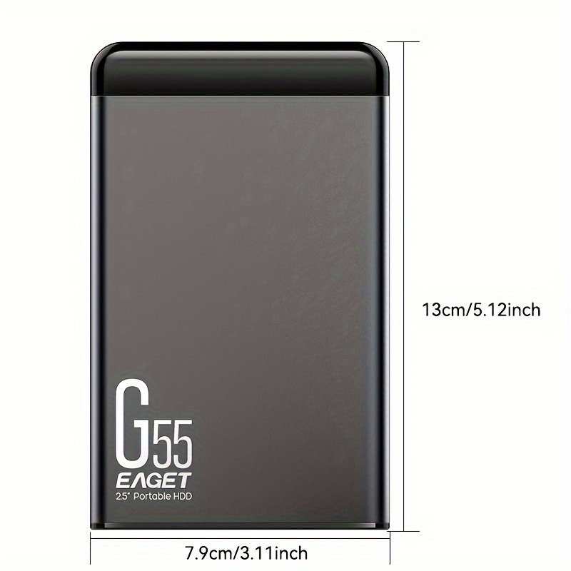 Eaget 6.35cm Portable HD External Hard Drive - Sleek Metal Enclosure, USB 3.0, Plug & Play, Available in 500GB/1TB - Ideal for PCs, for MacBook, PS4/5, Xbox, Smart TVs - Image 2