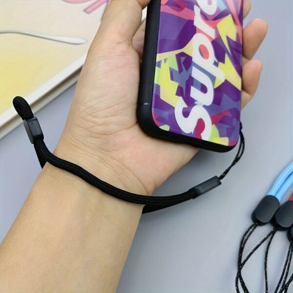 Solid Color Short Mobile Phone Lanyard, Adjustable Lanyard, Water Cup, Flashlight Pendant, Accessories, Thick Wrist Rope, Anti-lost Lanyard - Image 11