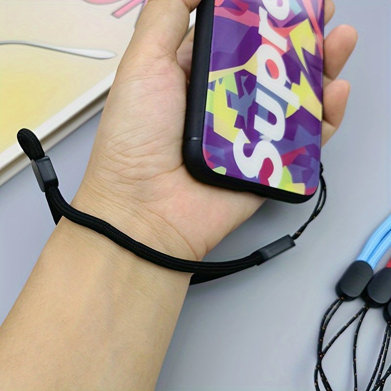 Solid Color Short Mobile Phone Lanyard, Adjustable Lanyard, Water Cup, Flashlight Pendant, Accessories, Thick Wrist Rope, Anti-lost Lanyard - Image 11