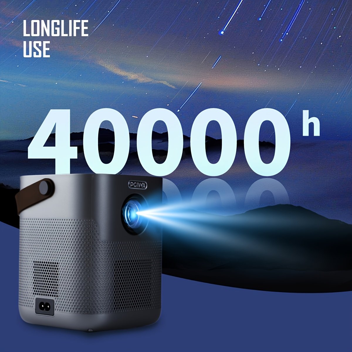 PGIVDA Wireless Projector for Mobile Phone, FHD 1080P Supported Portable Projector Electronic Focus, Max Projection Size 5.59meter - Image 2