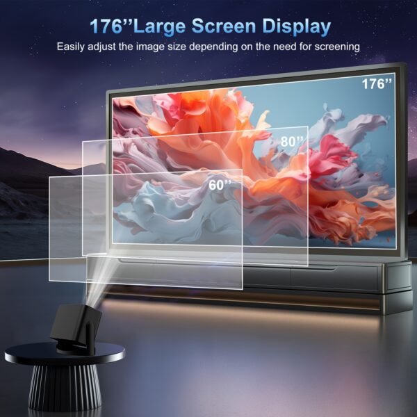 ZRZTM 4K 2025Portable Projector, Home Theater, Mini Projector with External Steering Console, Native 1080P Full HD, Android 11 and WiFi Support, Compatible with TV Stick/USB/Tablet/Windows - Image 6