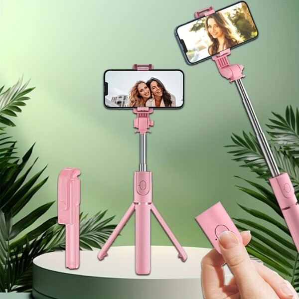 Wireless Selfie Stick Tripod with Remote, Stainless Steel 360 Rotation Anti-Shake Phone Holder, Live Stream Tabletop to Floor Support Stand, Battery Powered for Photo Video Recording - Image 4
