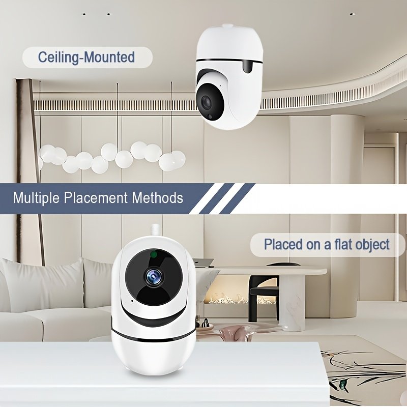 1pc YIIYRY Smart Home Security camera - Wireless, remote viewing mobile app, automatic tracking, color night vision, USB power, baby monitor, suitable for babies, babysitters, home monitoring, does not include SD card - Image 3