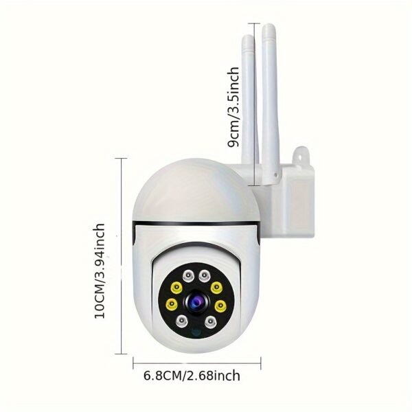 1pc 1080P FHD surveillance camera, wireless indoor/outdoor camera, two-way talk, 355° panoramic view, two-way audio, only support 2.4GHz network, motion tracking function, color night vision, suitable for Youngsters, elderly and pets, (charger removed) - Image 5