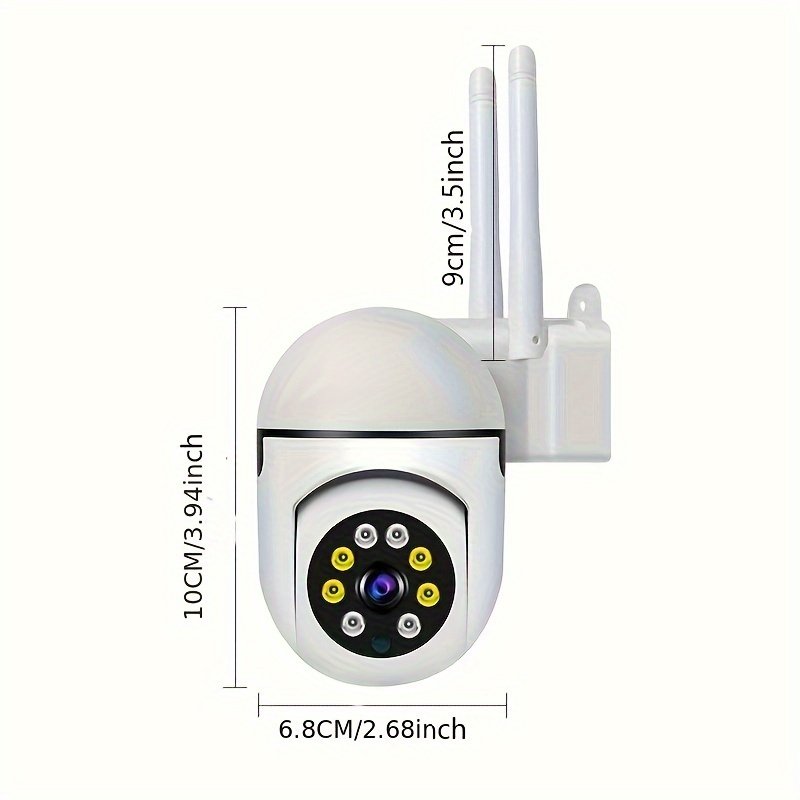 1pc 1080P FHD surveillance camera, wireless indoor/outdoor camera, two-way talk, 355° panoramic view, two-way audio, only support 2.4GHz network, motion tracking function, color night vision, suitable for Youngsters, elderly and pets, (charger removed) - Image 5