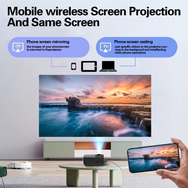 Projector with WiFi 5, Native 1080P Outdoor Movie Projector, Smart Home Projector for Phone/Laptop/TV Stick - Image 3