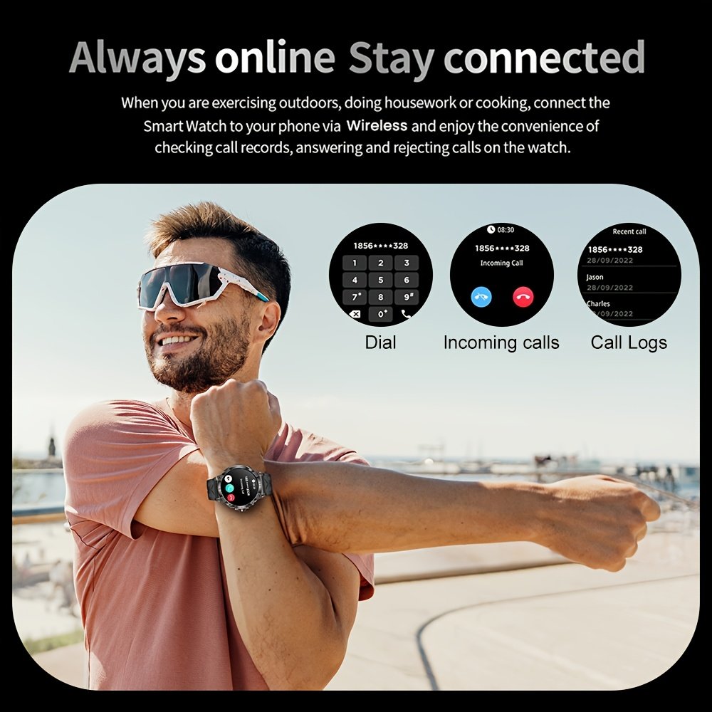1.85 Inch Large Screen Smart Watch - 55mm - IP68 Waterproof Smart Watch for Men - 760mAh Large Battery - 100+ Sports Modes Activity Tracker - Wireless Calling and Answering - Sports Bracelet with LED Light - Compatible with Android/iPhone - Gift for Men - Image 10