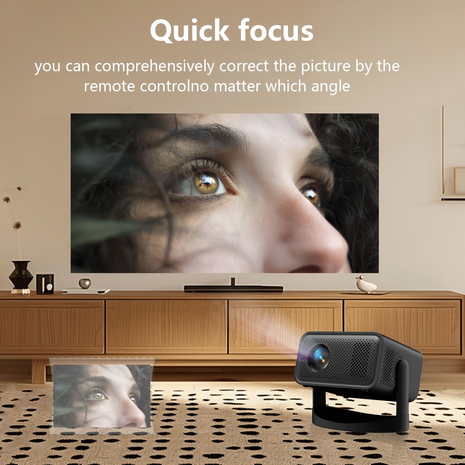 Compact 1080P Mini Projector with Wireless & WiFi - Portable Home Theater for Movies and Videos, USB Interface, Remote Control, Smartphone & Tablet Compatible, 1280x720 HD Resolution, Compact Travel Accessories - Image 5