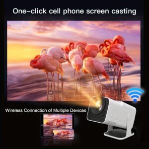 Mini Projector with Wifi, HY320 Outdoor Portable Projector 4K Support Native 1080P Movie Proyector with Android 11 for Home Cinema, Compatible with Phone/Tablet/Laptop/TV Stick