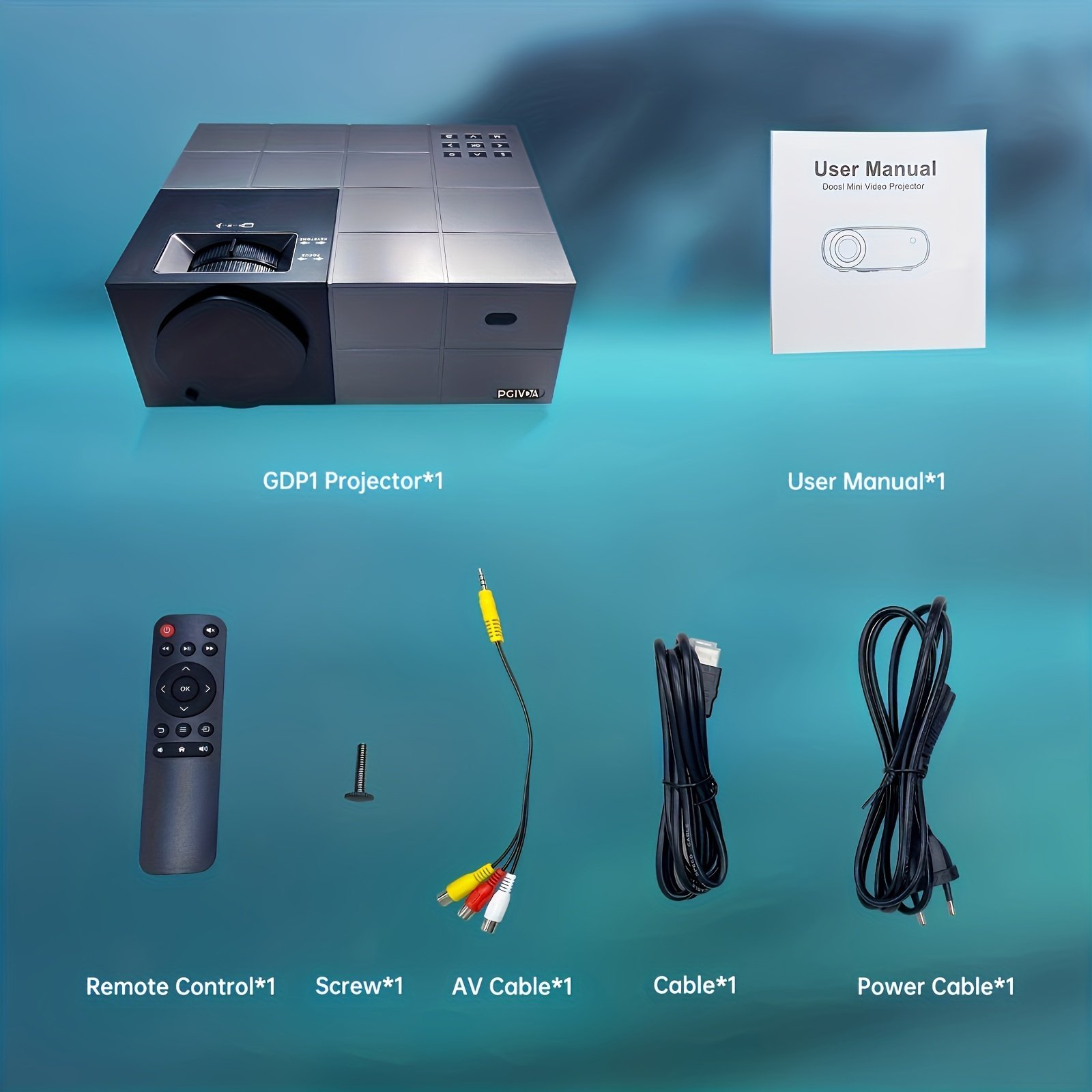 PGIVDA 4K Full HD 1080P Video Projector, Table Mount, LCD Display, 16:9 Aspect Ratio, Button Control, Wireless Connectivity, Display Port, 3000+ Lumen Brightness, 220-240V European Plug, for Home Theater & Presentations - Image 13