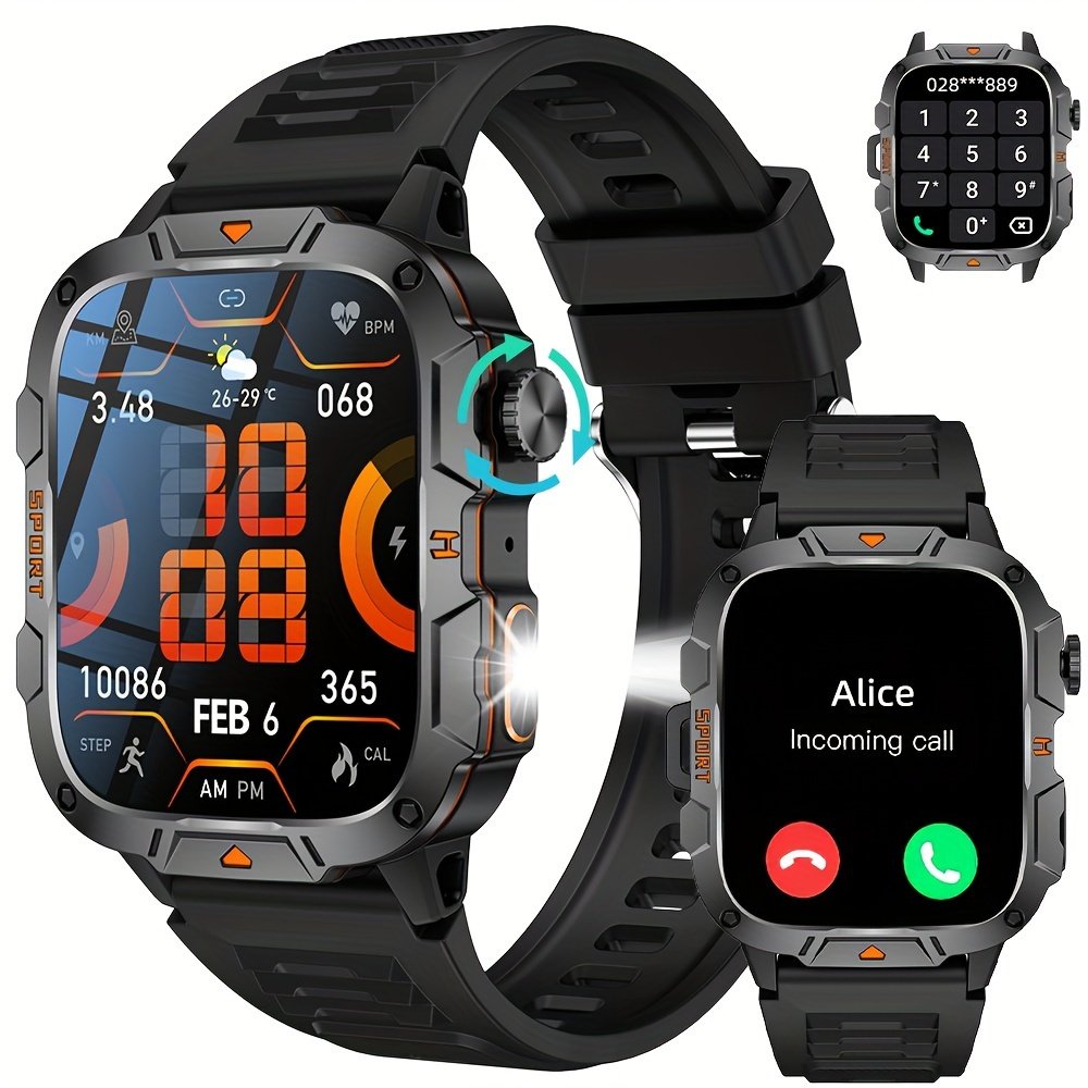 Sports Smart Watch, 4.98cm Smartwatch With LED Lighting, Call Answering, Fitness Tracking With Pedometer, Outdoor Sports Activity Watch For Men/Women - Image 2