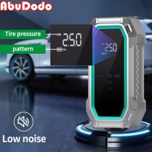 ABUDODO 8000mAh Portable Car Jump Starter with LED Light, Emergency Battery Booster, Tire Inflator, USB Charging, ≤36V Operating Voltage, Durable Plastic, Mixed Color