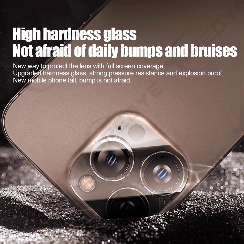 XREDYE 6-Pack Tempered Glass Camera Protector for iPhone 11/12/13/14/15/16 Series, Full Lens Coverage, Glossy Screen Protection Film, Compatible with iPhone 11 Pro/12 Pro/13 Pro/14 Pro/15 Pro/16 Pro Models - Image 7