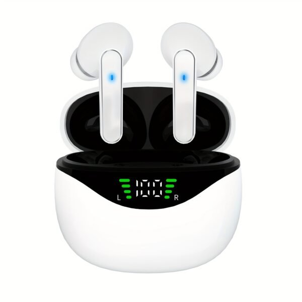 1 Pair LIFEBEE True Wireless Earbuds with Digital LED Power Display, TWS In-Ear Headphones with ENC Noise Cancelling, Built-in Condenser Mic, Sports Exercise Earphones with Deep Bass, Type-C Rechargeable Case, 300mAh Lithium Polymer Battery, Wireless Open - Image 7