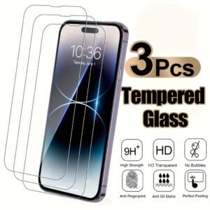 3pcs HD Full Cover Screen Protector For iPhone 15 Pro Max 14 13 12 11 Pro Max 14 15 Plus Tempered Glass For iPhone 11 12 13 14 15 Protection Glass