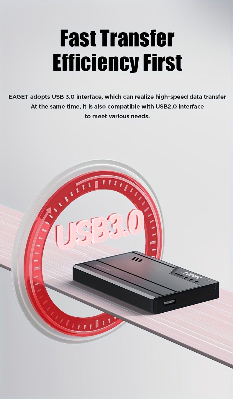 EAGET 6.35cm Portable HDD External Hard Drive, 500GB/1TB, USB 3.0, High-Speed 5Gbps, Metal Texture, Plug and Play for PC, Mac, PS4, Xbox - No Battery Required - Image 14