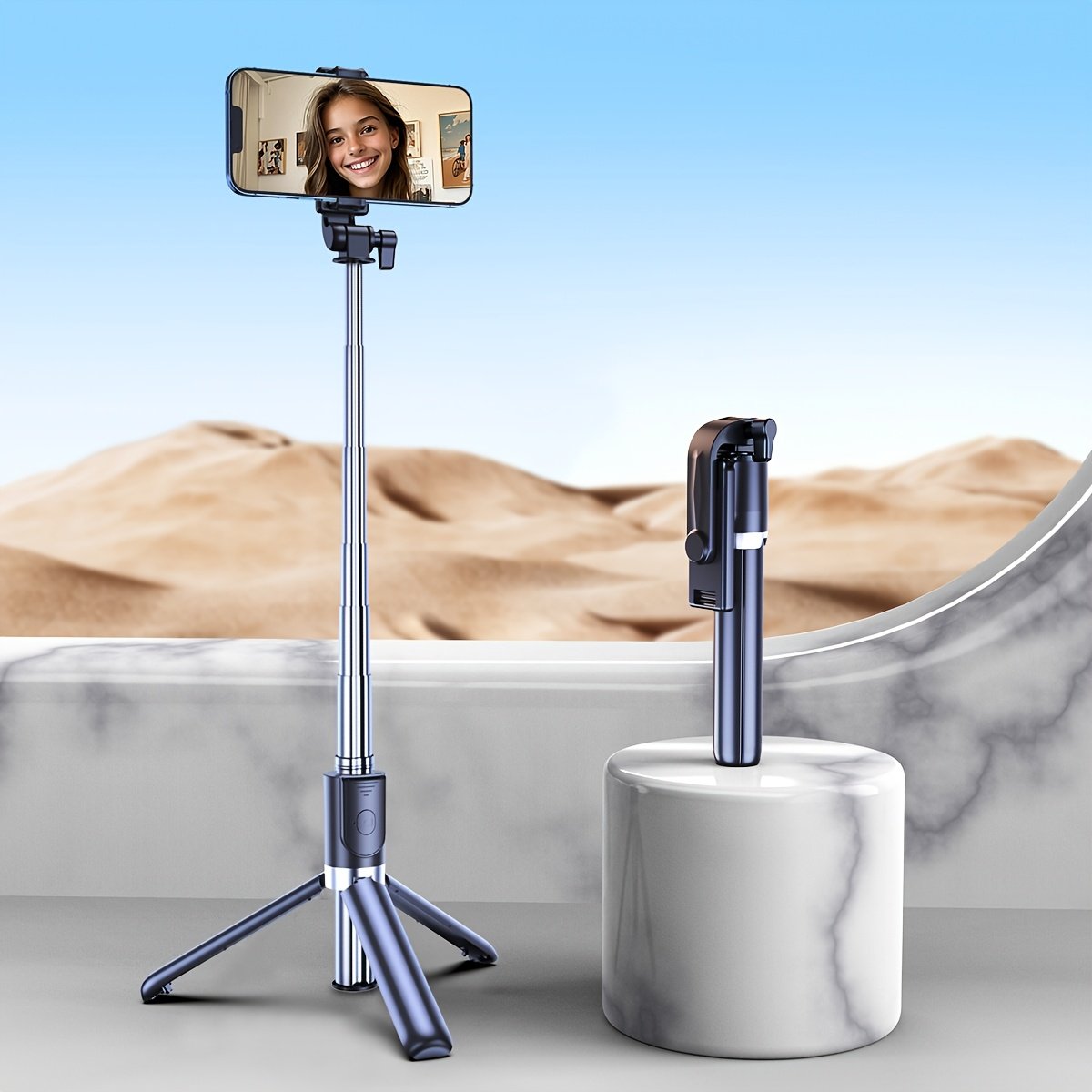 YIIOJUU 1pc 104.14cm Retractable All-in-One Smartphone Selfie Stick - 360° Rotating Tripod Holder, Wireless Remote Control, Ultra-Portable Compact Design Suitable for iPhone/Samsung/Android Phones, Perfect for Travel and Content Creation - Image 16