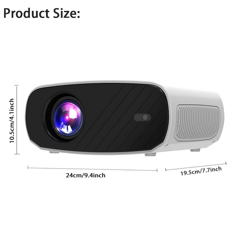 VEXY Android Projector with WIFI Full HD 500 ANSI lumens Home Theater Bedroom Living Room Portable Smart Projector Compatible with HDTV, USB, AV, Fire Stick, PS5, DVD, Laptop, Desktop - Image 4