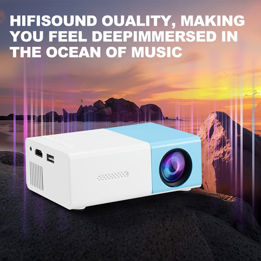 ZNLYRION Compact Smart Projector - USB Powered, 1080P HD, with Remote Control & Mobile Wireless Screen Sharing, Ideal for Home Theater, Office Presentations, Parties & Holiday Gifts - Image 8