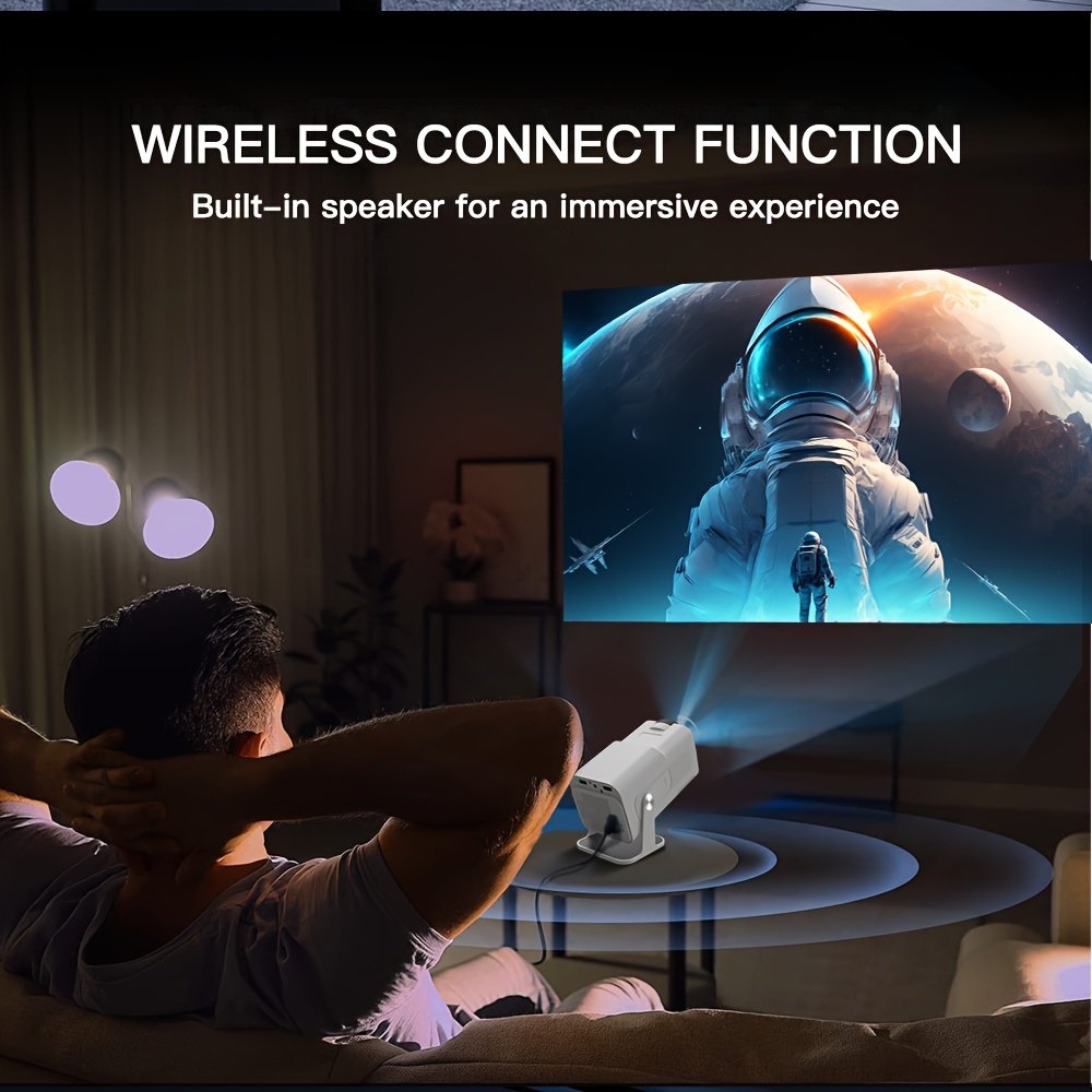 Portable Mini Projector with WiFi6 Native 1080P Support 4K Smart Home Theater Proiector with Android 11 180° Rotation Outdoor Cinema Auto Keystone Correction Compatible with Phone/Tablet/Laptop LYNCAST, Lyncast - Image 9