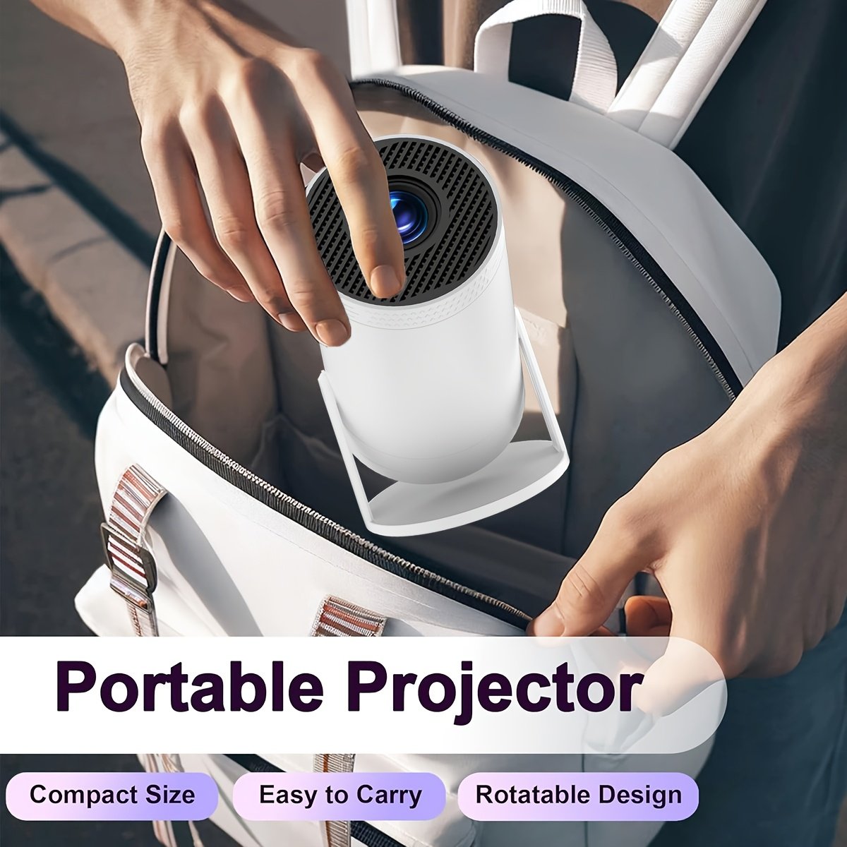 XYA-UHD Portable Mini Projector with WiFi & Wireless - Android 12, 270° Rotation, HD 1080P, Cute Bunny Design, Smartphone/Tablet Compatible, Ideal for Home Theater & Presentations - Image 4