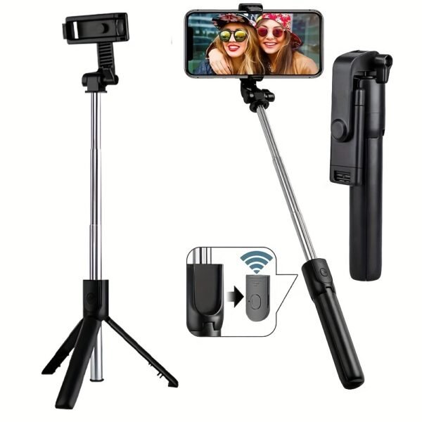 Versatile 3-in-1 Mobile Phone Selfie Stick Tripod with 360° Rotation - Ideal for Photography, Vlogging & Live Streaming | Compact, Lightweight & Travel-Friendly with Wireless Remote, Anti-Shake Feature, Compatible with All Smartphones, Selfie Stick for Ph
