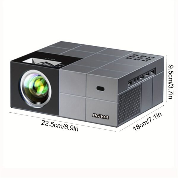 PGIVDA 4K Full HD 1080P Video Projector, Table Mount, LCD Display, 16:9 Aspect Ratio, Button Control, Wireless Connectivity, Display Port, 3000+ Lumen Brightness, 220-240V European Plug, for Home Theater & Presentations - Image 2
