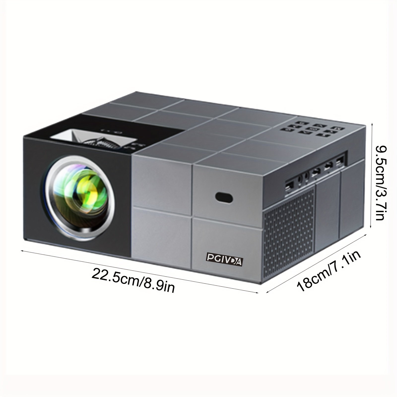 PGIVDA 4K Full HD 1080P Video Projector, Table Mount, LCD Display, 16:9 Aspect Ratio, Button Control, Wireless Connectivity, Display Port, 3000+ Lumen Brightness, 220-240V European Plug, for Home Theater & Presentations - Image 2