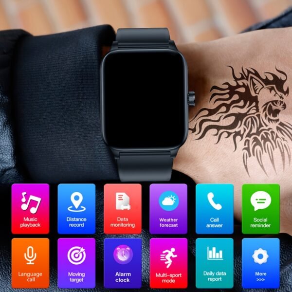 New Smartwatch, 3D Dynamic Sports Plant Growth Dial, 1.85-Inch Large Screen, True IP68 Waterproof, Smart Call Watch, 100+ Sports Modes, Connectable to Iphone And Android Phones, Answer And Make Calls, Message Push - Image 6