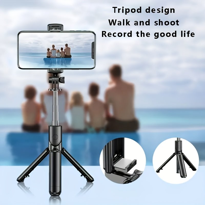 Stainless Steel Selfie Stick Tripod with Wireless Remote, 360° Rotation, Waterproof, Handheld & Tripod Stand Combo, Portable Anti-Shake Monopod for Travel, Live Streaming, and Photography - Image 8