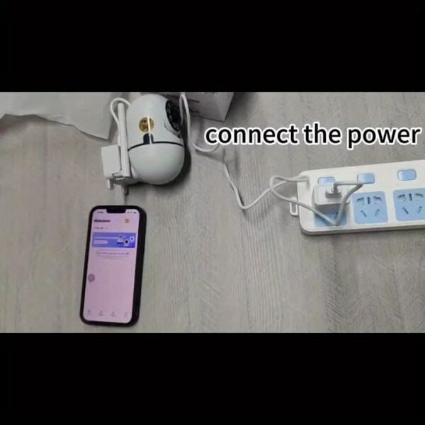 A surveillance camera, two-way intercom home security system, color night vision, AI motion detection, wall hanging, PTZ, two-way audio, application control, USB power supply, support for Wi-Fi, suitable for Christmas and New Year.(charger removed) - Image 7