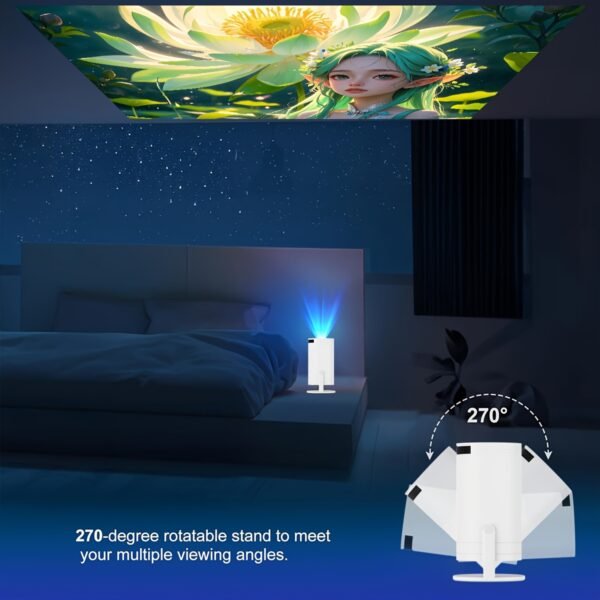XYA Portable Mini Projector - for Android 12, Wireless 5.2 & WiFi 6, 4K/1080P Hardware Decoder, 130ANSI Brightness, Auto Keystone Correction, Fast Focus for Smartphones, PCs & Home Theater - Sleek Design with Remote Control - Image 3