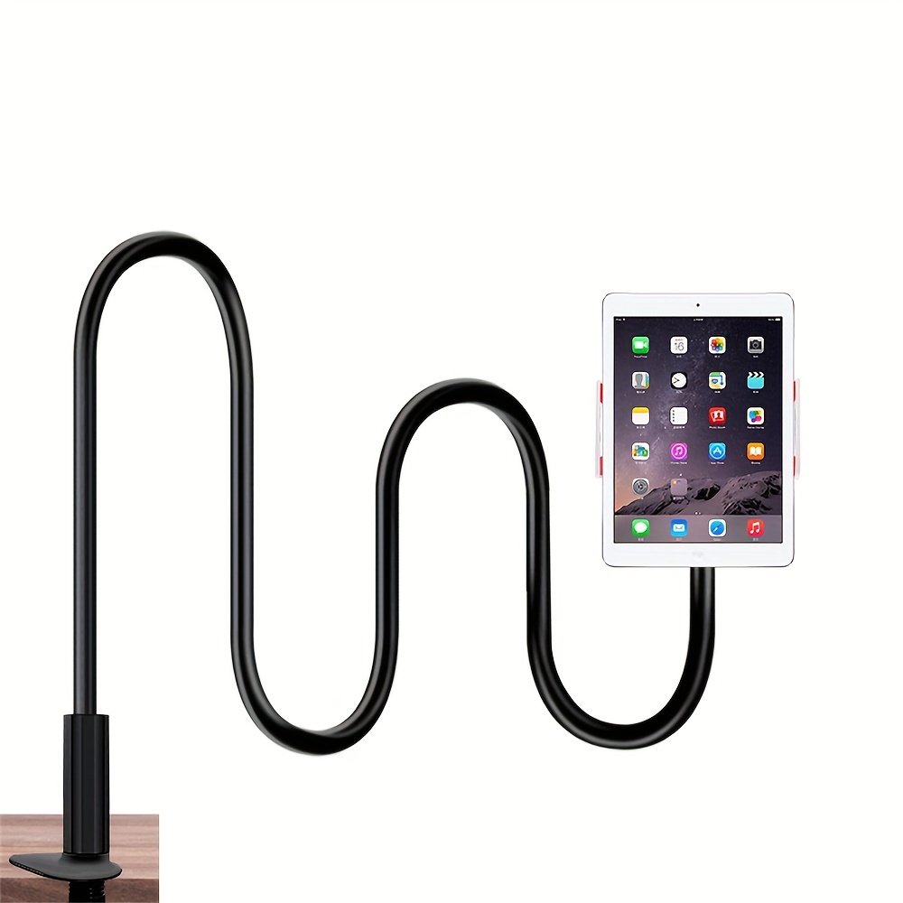 Adjustable Gooseneck Phone Holder Stand, Pedestal-Mounted Plastic Bracket, Flexible Arm Mobile Clip, Hands-Free Smartphone Mount for Bed Desk Office Use - Uncharged Operation - Image 5