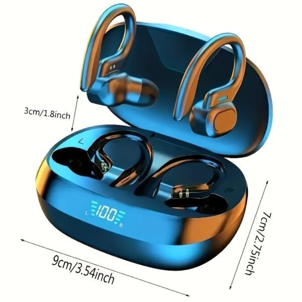 Wireless Earphones with Charging Case, Charging Display Suitable for Smartphones, Stereo Earphones with Microphone, Automatic Pairing, Long-lasting Battery Life - Image 2