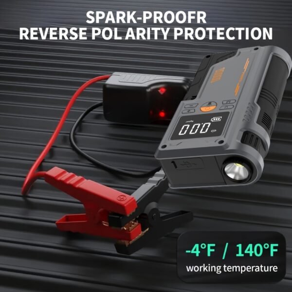 TENGQU Semi-Automatic Car Jump Starter with Portable Air Compressor, Multi-Function Tire Inflator, PVC Material, Non-Waterproof, USB Charging, Operating Voltage ≤36V, 2500A Peak for 12V Vehicles, 8L Gas/6.5L Diesel Engine - Christmas Festival Gift - Image 10