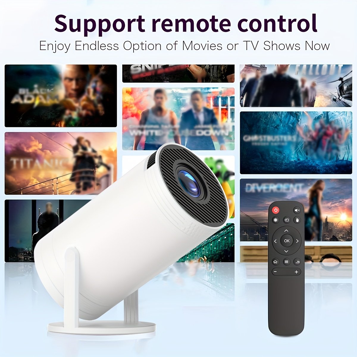XYA-UHD Portable Mini Projector with WiFi & Wireless - Android 12, 270° Rotation, HD 1080P, Cute Bunny Design, Smartphone/Tablet Compatible, Ideal for Home Theater & Presentations - Image 2