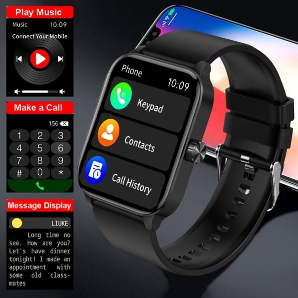 New Smartwatch, 3D Dynamic Sports Plant Growth Dial, 1.85-Inch Large Screen, True IP68 Waterproof, Smart Call Watch, 100+ Sports Modes, Connectable to Iphone And Android Phones, Answer And Make Calls, Message Push - Image 3
