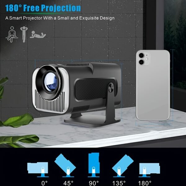 W WUDUNG HY320 Mini Projector - 720P HD, Wireless 5.0 & WiFi6, Portable Cinema with 180° Rotation, W WUDUNG - Image 8