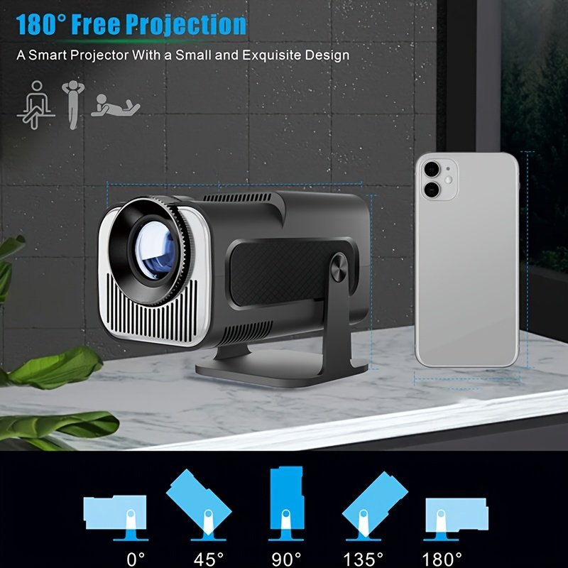 W WUDUNG HY320 Mini Projector - 720P HD, Wireless 5.0 & WiFi6, Portable Cinema with 180° Rotation, W WUDUNG - Image 8