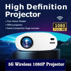 5G Wireless HD 1080P Projector for Mobile Phone 7.62meter Big Projection Wall Projection Home Theater Projector 10000 Lumens Super Clear Projector With Remote