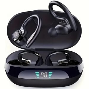 Wireless Earphones with Charging Case, Charging Display Suitable for Smartphones, Stereo Earphones with Microphone, Automatic Pairing, Long-lasting Battery Life