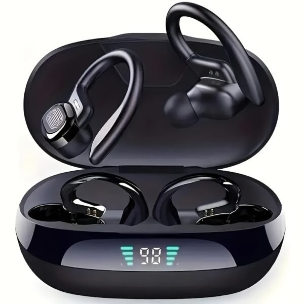Wireless Earphones with Charging Case, Charging Display Suitable for Smartphones, Stereo Earphones with Microphone, Automatic Pairing, Long-lasting Battery Life