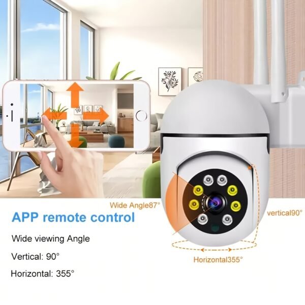 1pc 1080P FHD surveillance camera, wireless indoor/outdoor camera, two-way talk, 355° panoramic view, two-way audio, only support 2.4GHz network, motion tracking function, color night vision, suitable for Youngsters, elderly and pets, (charger removed) - Image 7